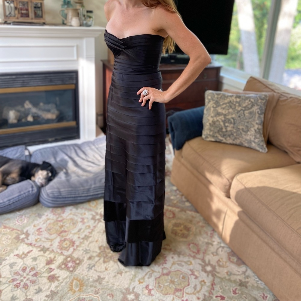 BCBG black evening gown